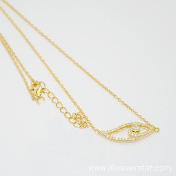 Fashion Eye Yellow Gold Necklace